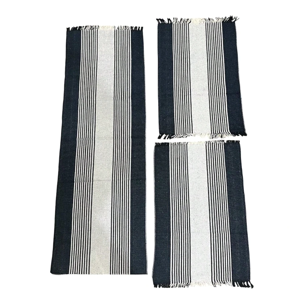 Trio de Tapetes Culinários Lar da Madeira ZigZag Premium Antiderrapante e Lavável